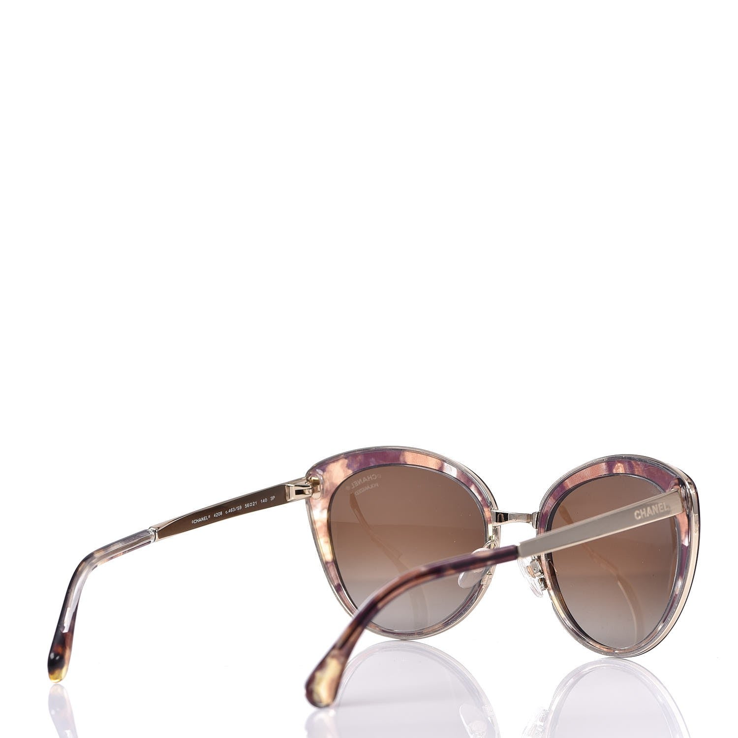 Chanel Polarized Metal Cat Eye Sunglasses 4208 Brown 4 of 9