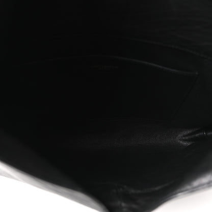 Saint Laurent Grained Lambskin Small Cassandre Envelope Pouch Black 5 of 9