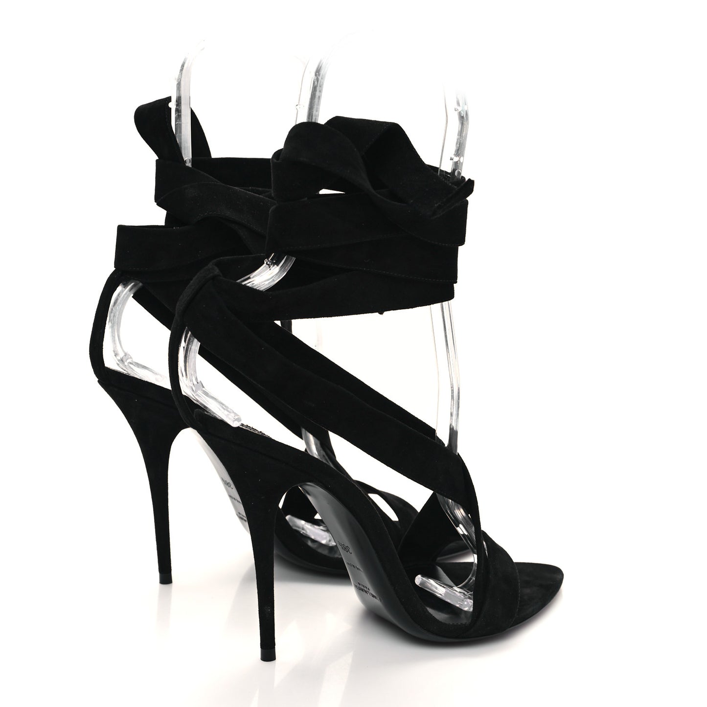 Suede Deva 105 Ankle Strap Sandals 38.5 Black