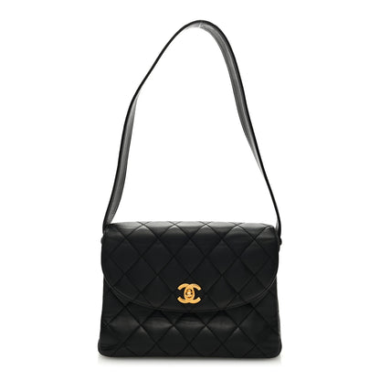 Chanel Lambskin Quilted CC Flap Shoulder Bag Black 1 of 8