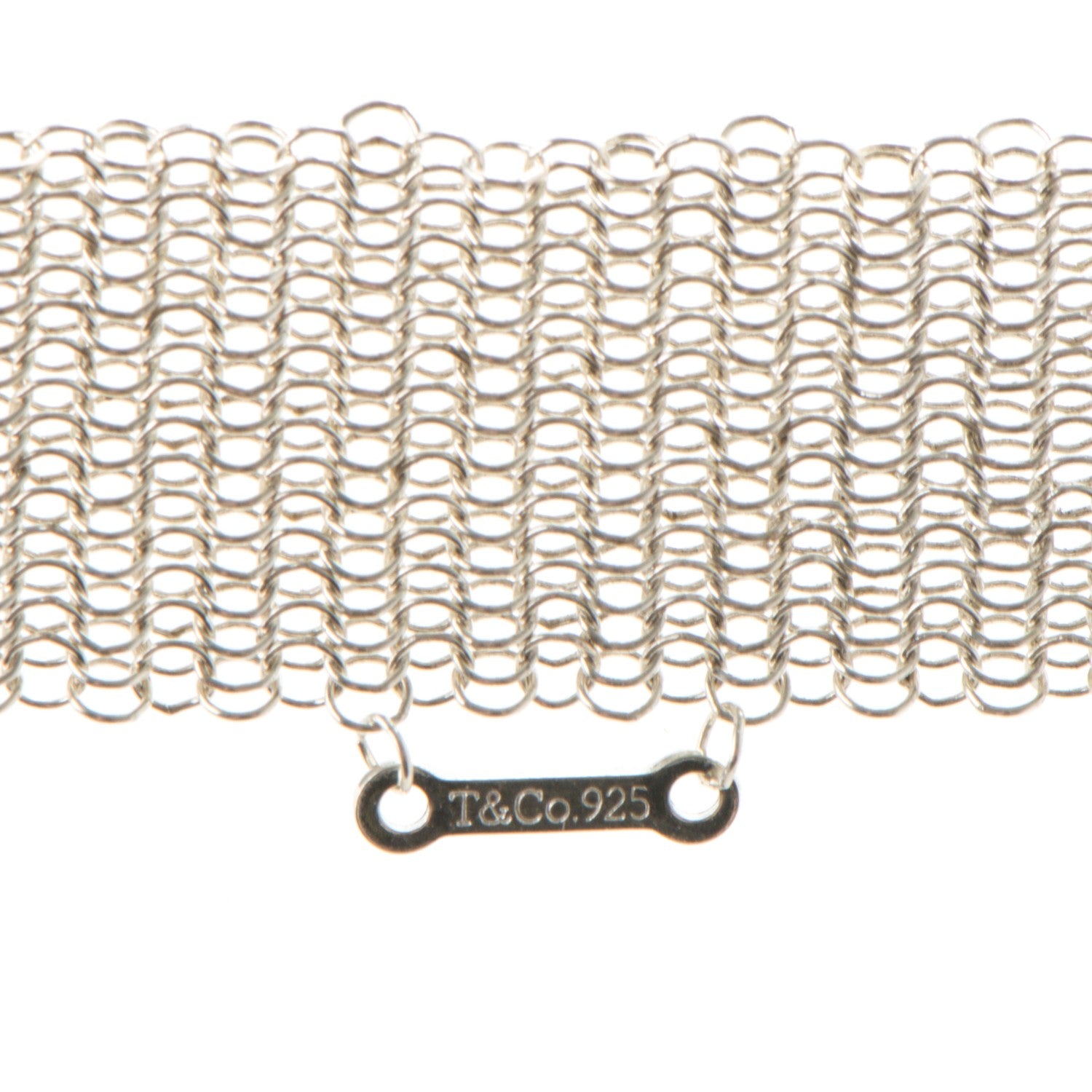 Tiffany Sterling Silver Pearl Elsa Peretti Mesh Tie Necklace 5 of 6