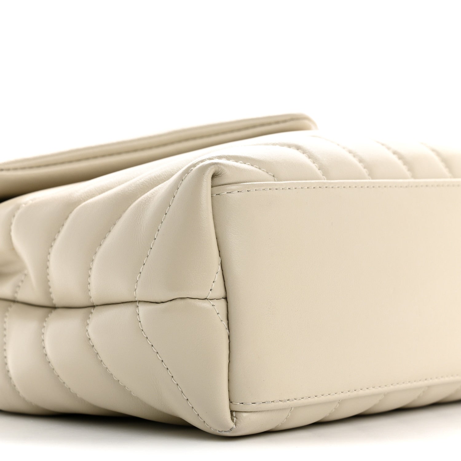 Saint Laurent Calfskin Y Quilted Monogram Small Loulou Chain Satchel Crema Soft 9 of 14