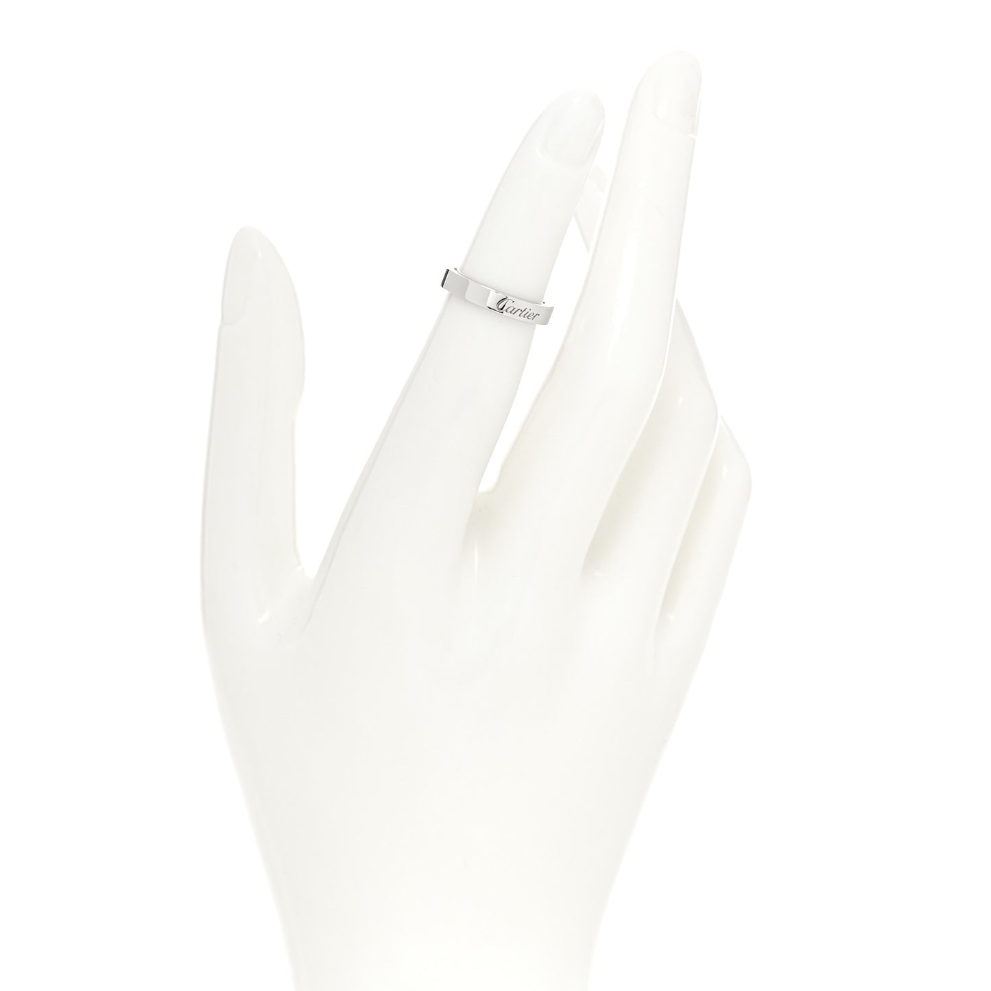 Platinum 3mm C De Cartier Wedding Band Ring 45 3.25