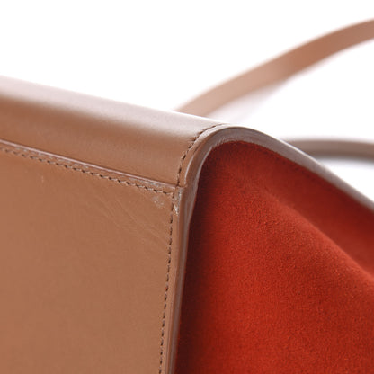 Celine Natural Calfskin Suede Medium Bi-Color Trapeze Tan 10 of 18