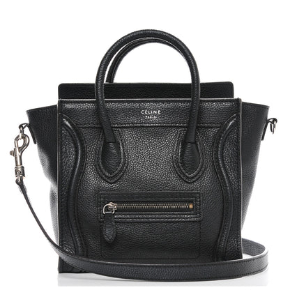 Celine Drummed Calfskin Nano Luggage Black 1 of 6