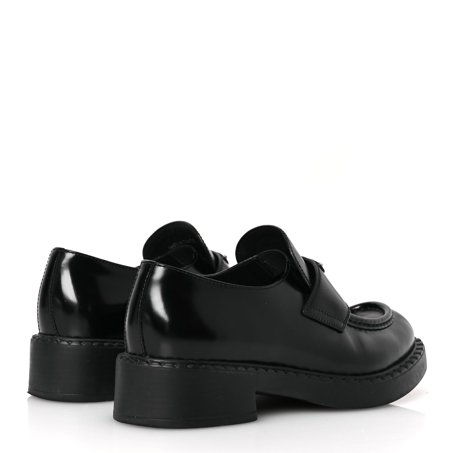 Spazzolato Metal Triangle Logo 50mm Loafers 39 Black