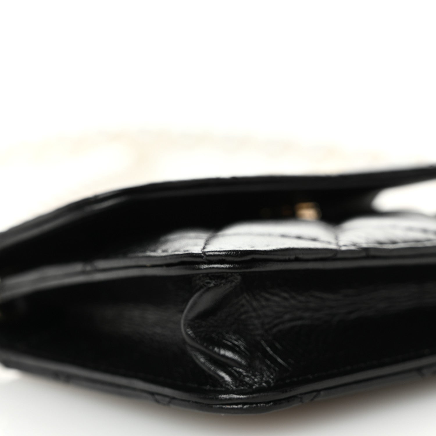 Chanel Calfskin Quilted Maxi Pearls Card Holder Flap With Chain Black 10 of 12