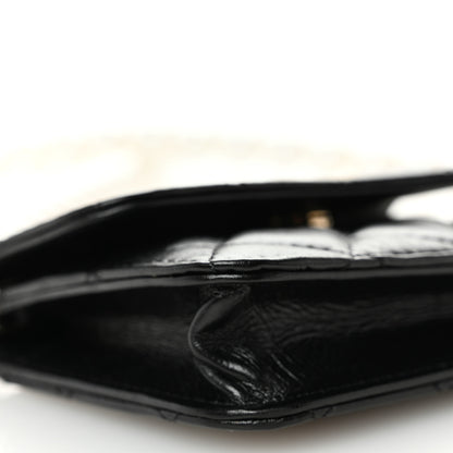 Chanel Calfskin Quilted Maxi Pearls Card Holder Flap With Chain Black 10 of 12