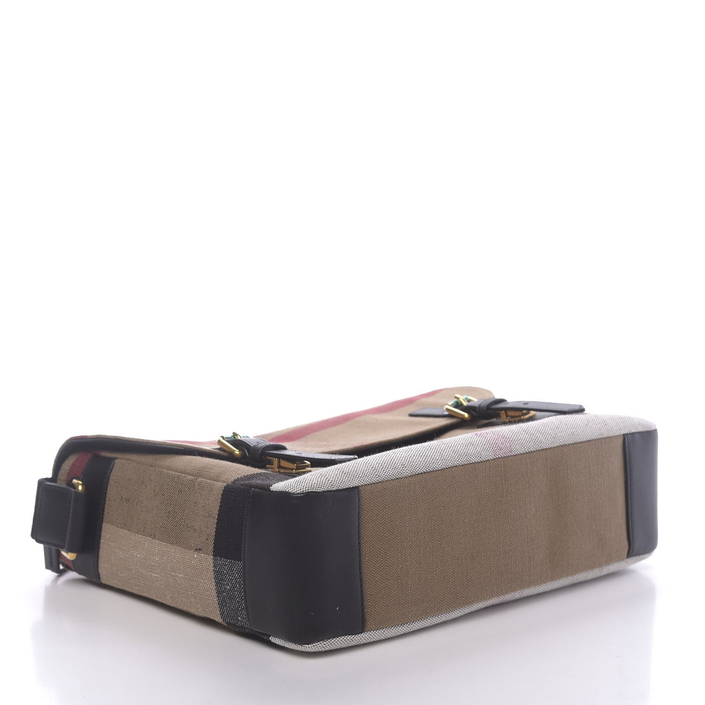 Canvas Mega Check Large Baildon Messenger Bag Black