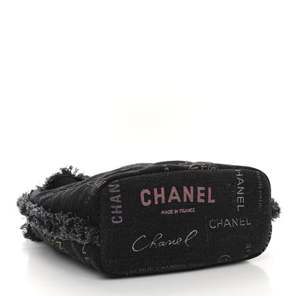 Chanel Denim Quilted Mood Bucket With Chain Black Multicolor 4 of 12