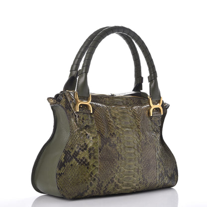 Chloe Python Calfskin Medium Marcie Satchel Green 3 of 10