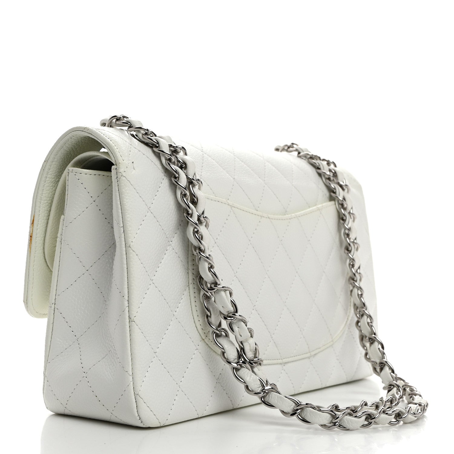Chanel Caviar Quilted Medium Double Flap White 2 of 11