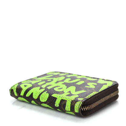 Louis Vuitton Monogram Graffiti Zippy Coin Purse Wallet Green 7 of 9
