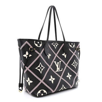 Louis Vuitton Empreinte Monogram Giant Broderies Neverfull MM Black 4 of 14