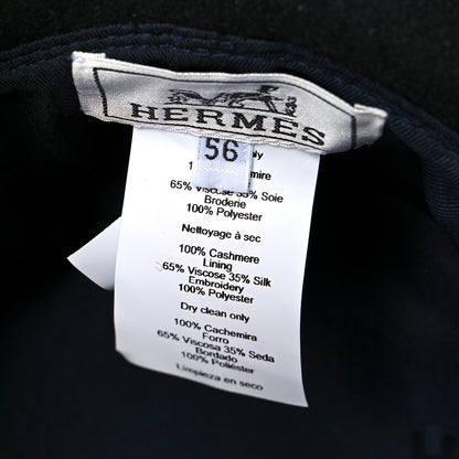 Hermes Cashmere Debbie Charms Bucket Hat 56 Black 7 of 7