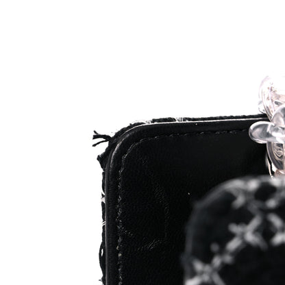 Chanel Tweed Resin Small Zipped Shopping Bag Black White 15 of 15