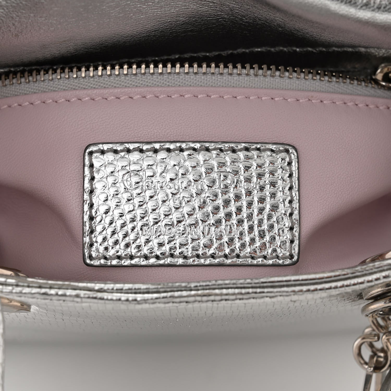 Christian Dior Metallic Lizard Mini Lady Dior Silver 6 of 17