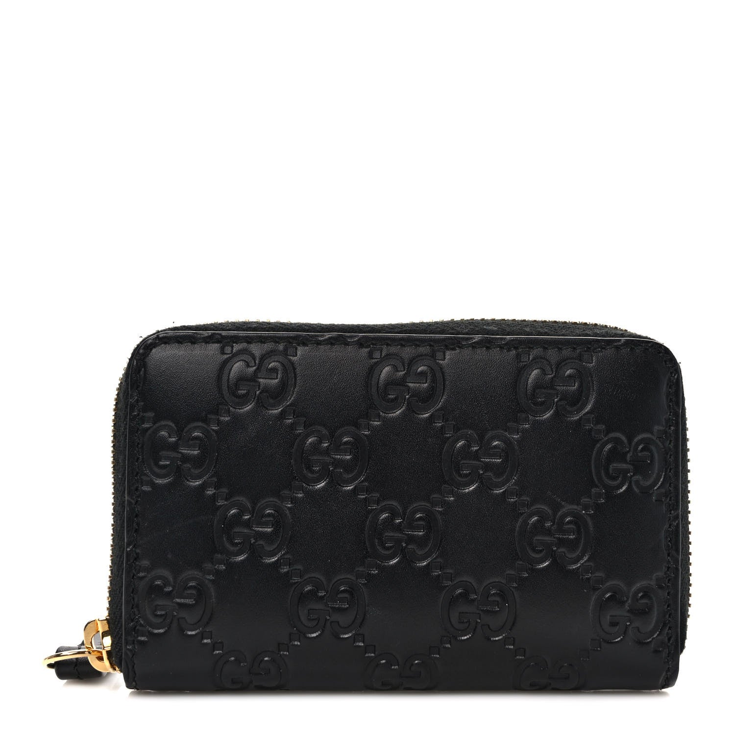 Gucci Guccissima Zip Around Card Case Black 1 of 8
