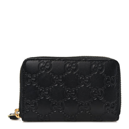 Gucci Guccissima Zip Around Card Case Black 1 of 8