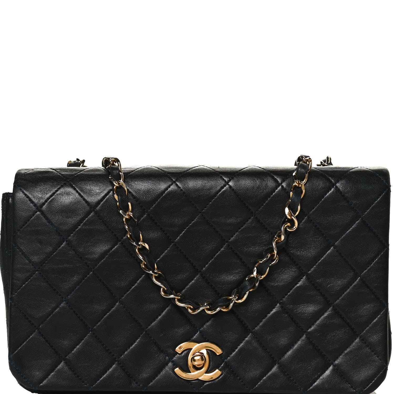 Chanel Aged Calfskin Quilted Medium Pondichery Flap Black 15 of 29