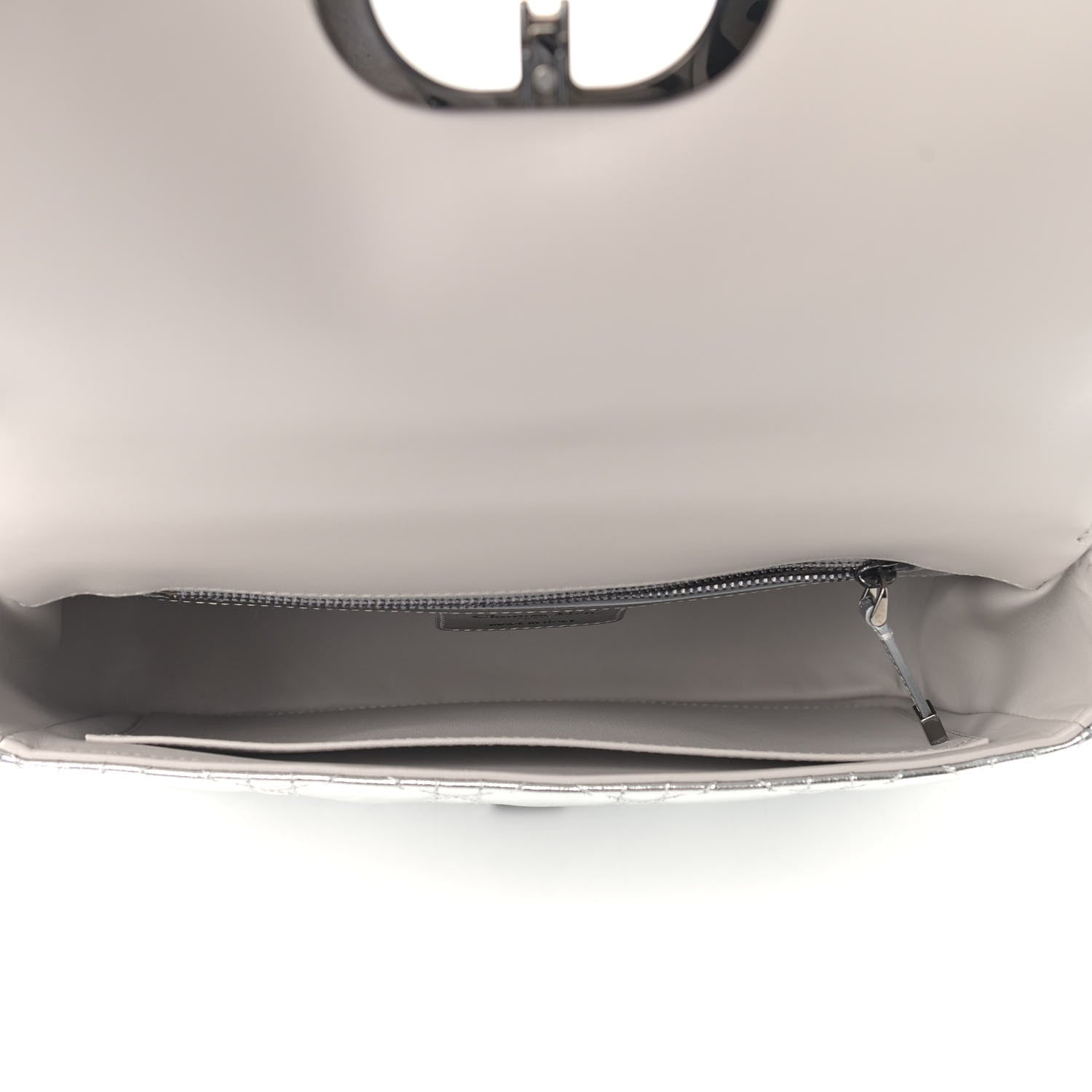 Christian Dior Metallic Calfskin Cannage Medium Caro Bag Argent 7 of 9