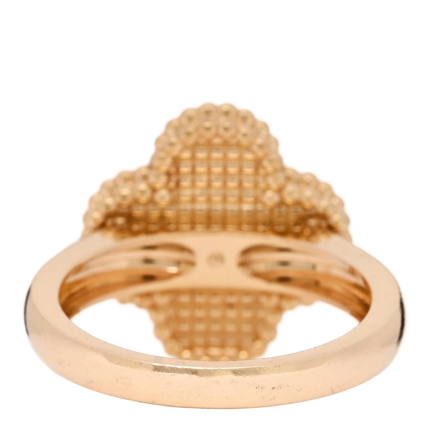 Van Cleef & Arpels 18K Yellow Gold Black Onyx Diamond Vintage Alhambra Ring 52 6 3 of 5