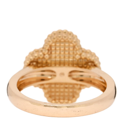 Van Cleef & Arpels 18K Yellow Gold Black Onyx Diamond Vintage Alhambra Ring 52 6 3 of 5