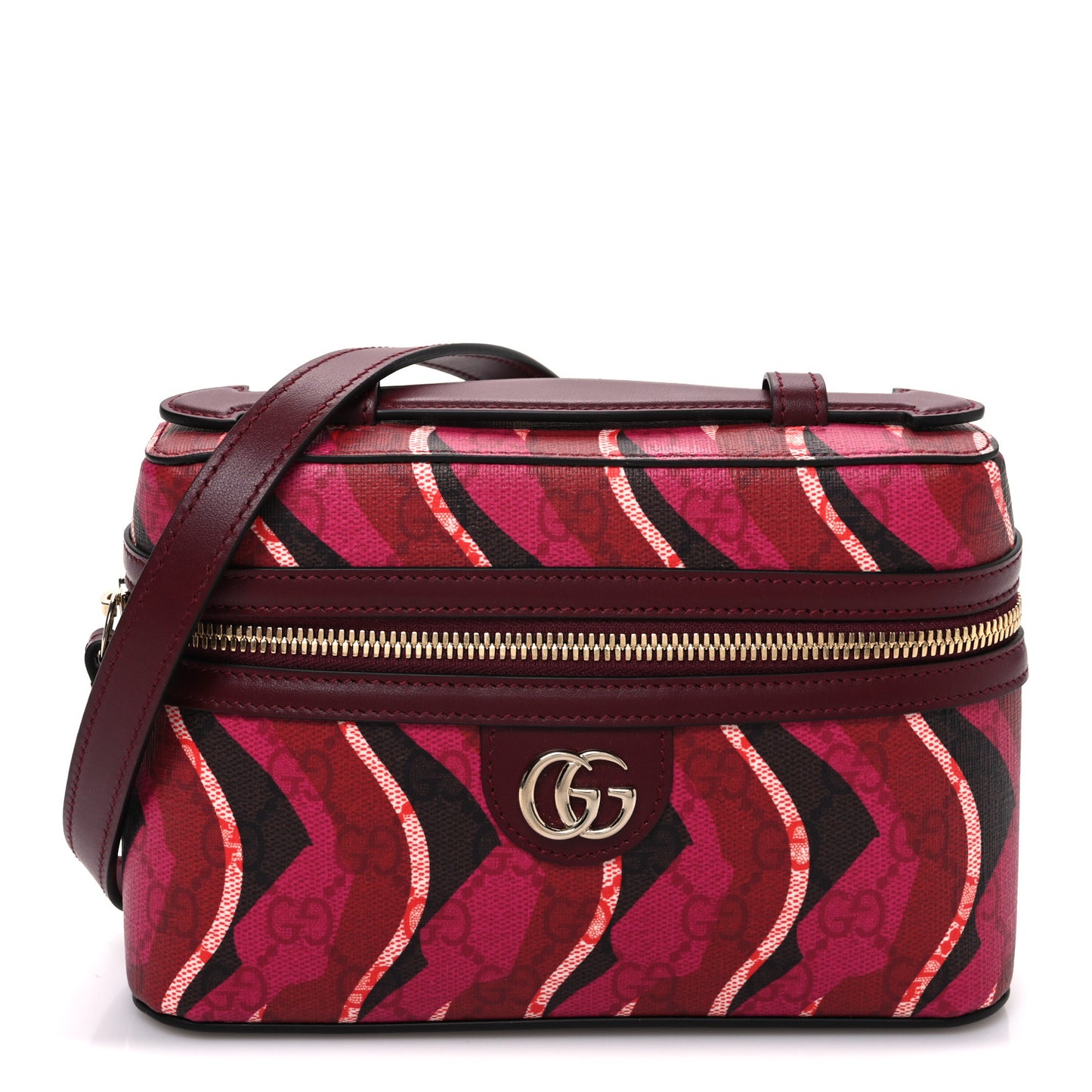 GG Supreme Monogram Canvas Lunar New Year Shoulder Bag  Red Pink Multicolor