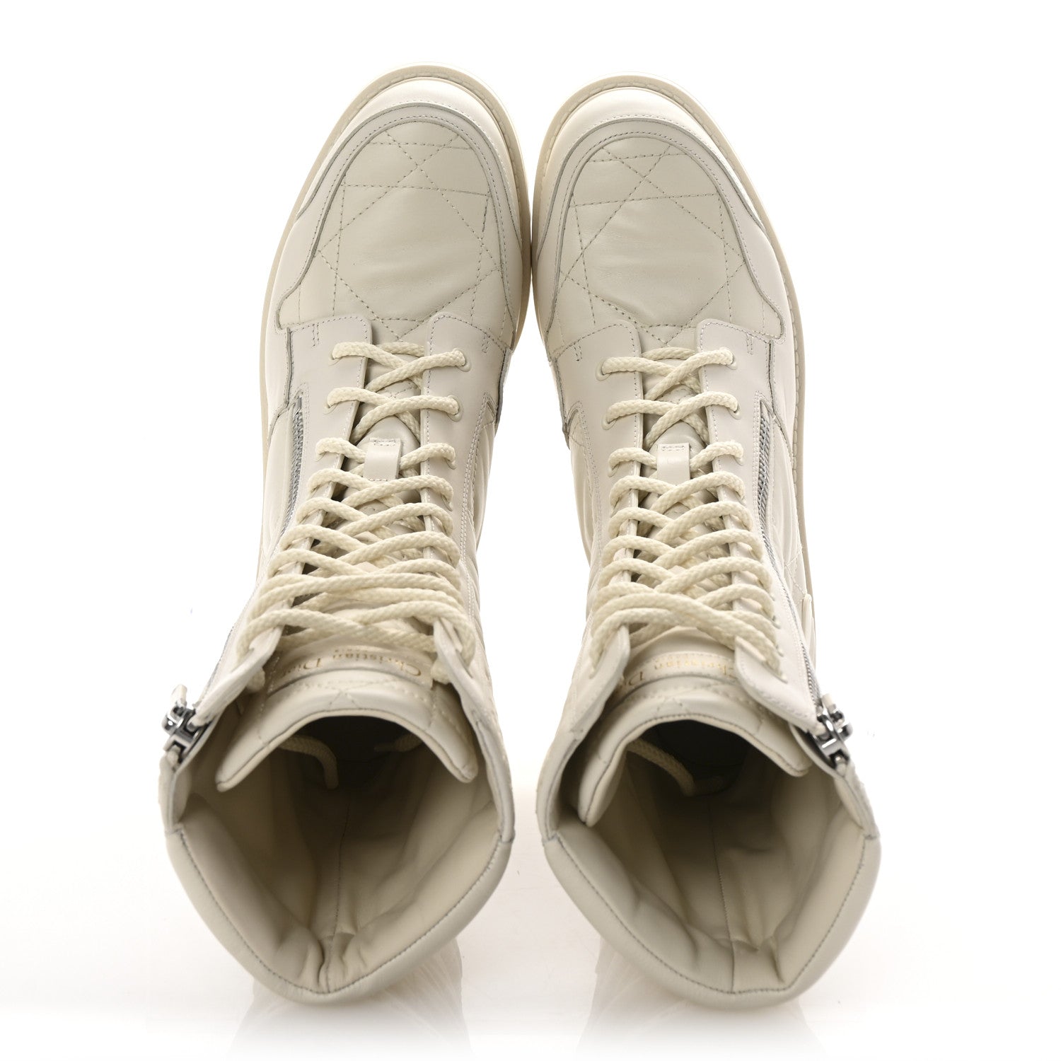 Christian Dior Calfskin Cannage D-Leader Ankle Boots 39.5 White 2 of 10