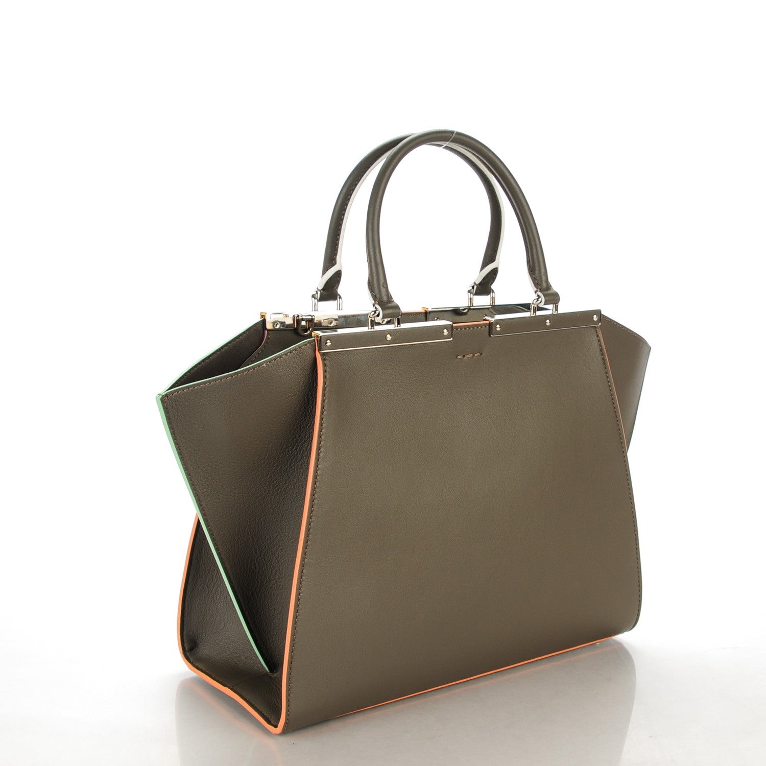 Fendi Vitello Dolce Century Petite 3Jours Tote Carbone 3 of 7