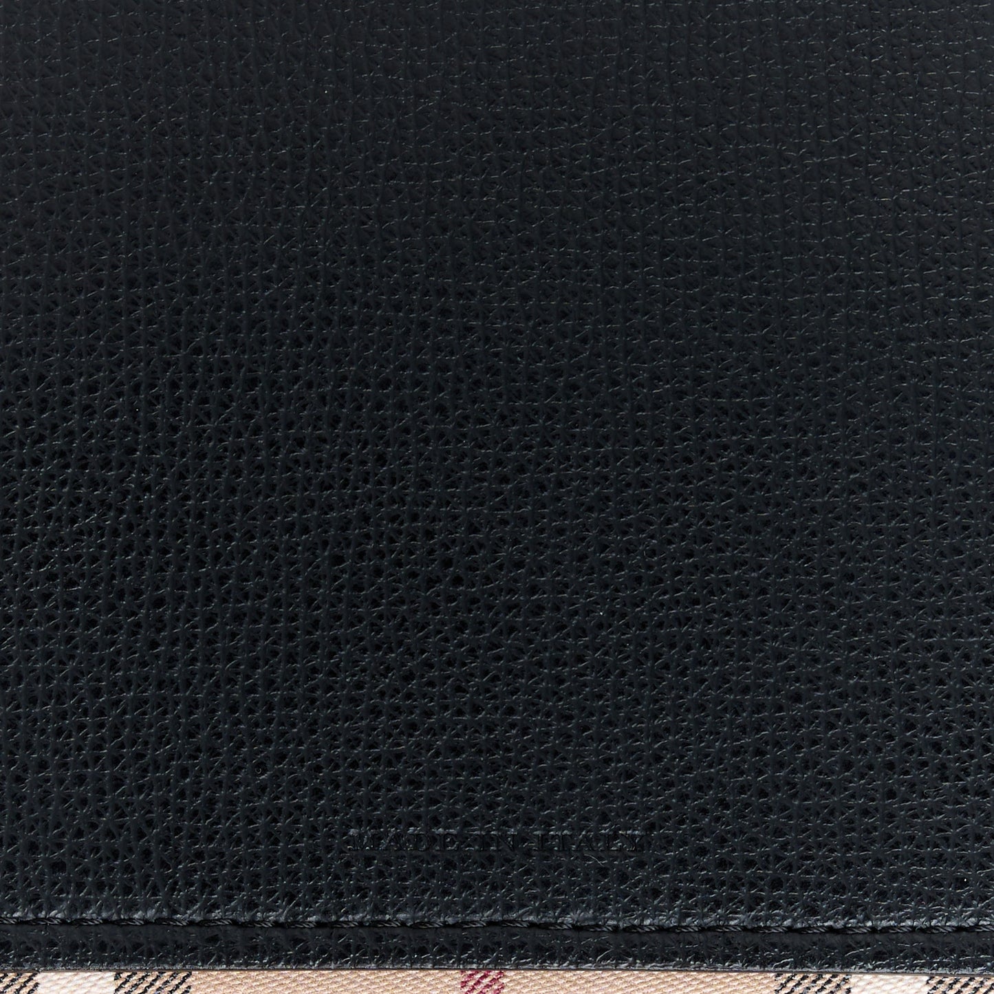 Grainy Calfskin Haymarket Check Medium Reversible Tote Black