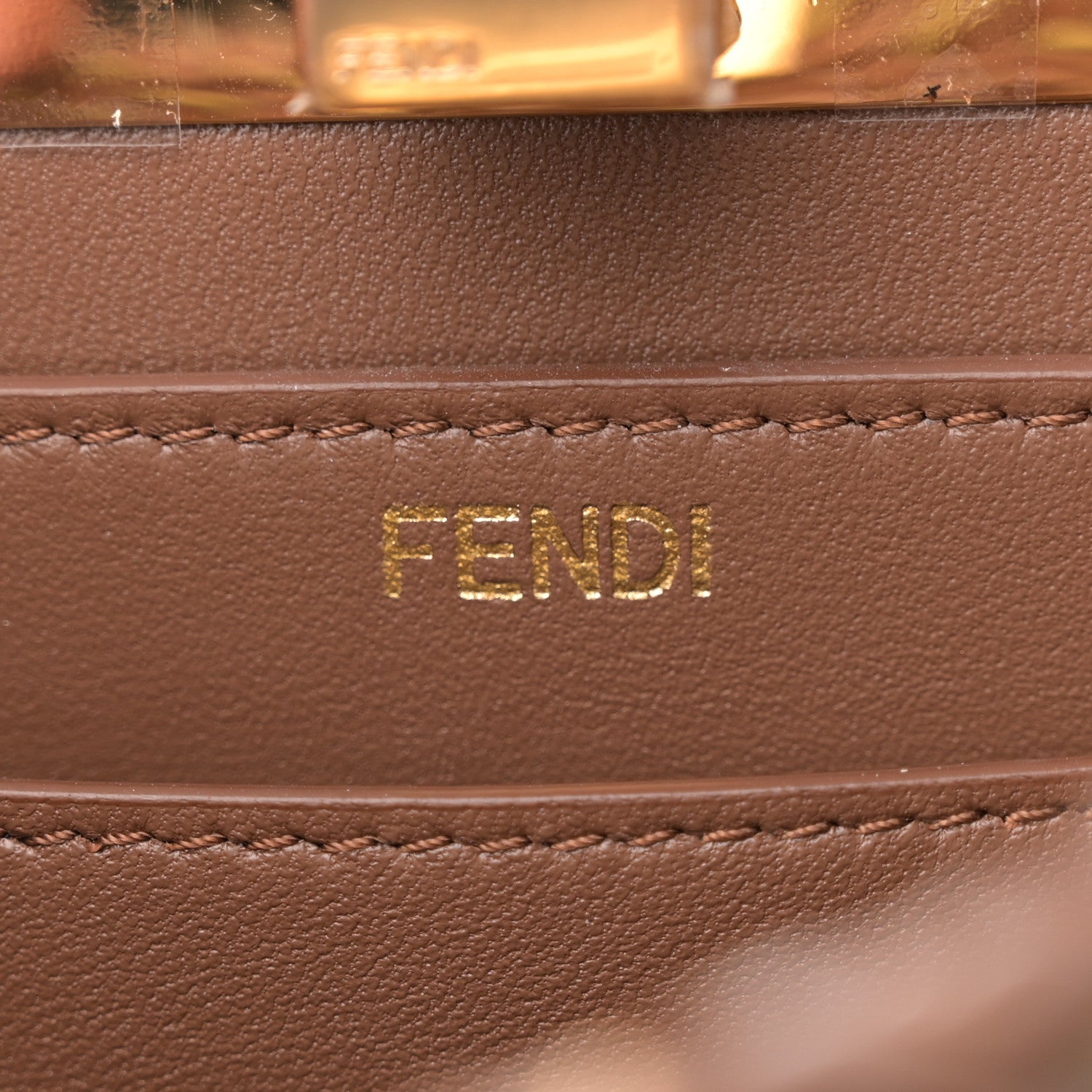 Fendi Vitello King Shiny Nappa Intreccio Petite Peekaboo I SEE U Satchel Gianduia 7 of 11