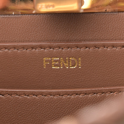 Fendi Vitello King Shiny Nappa Intreccio Petite Peekaboo I SEE U Satchel Gianduia 7 of 11