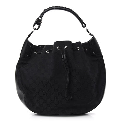 Gucci Monogram Drawstring Hobo Black 1 of 10