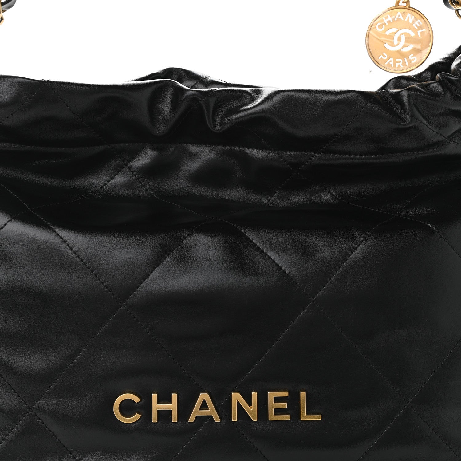 Chanel Shiny Calfskin Quilted Chanel 22 Black 9 of 11
