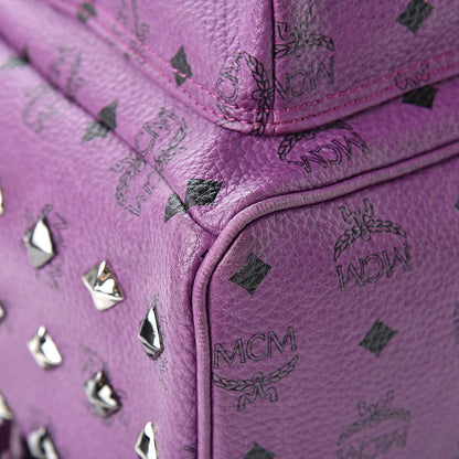 MCM Visetos Studded Medium Stark Backpack Purple 9 of 21