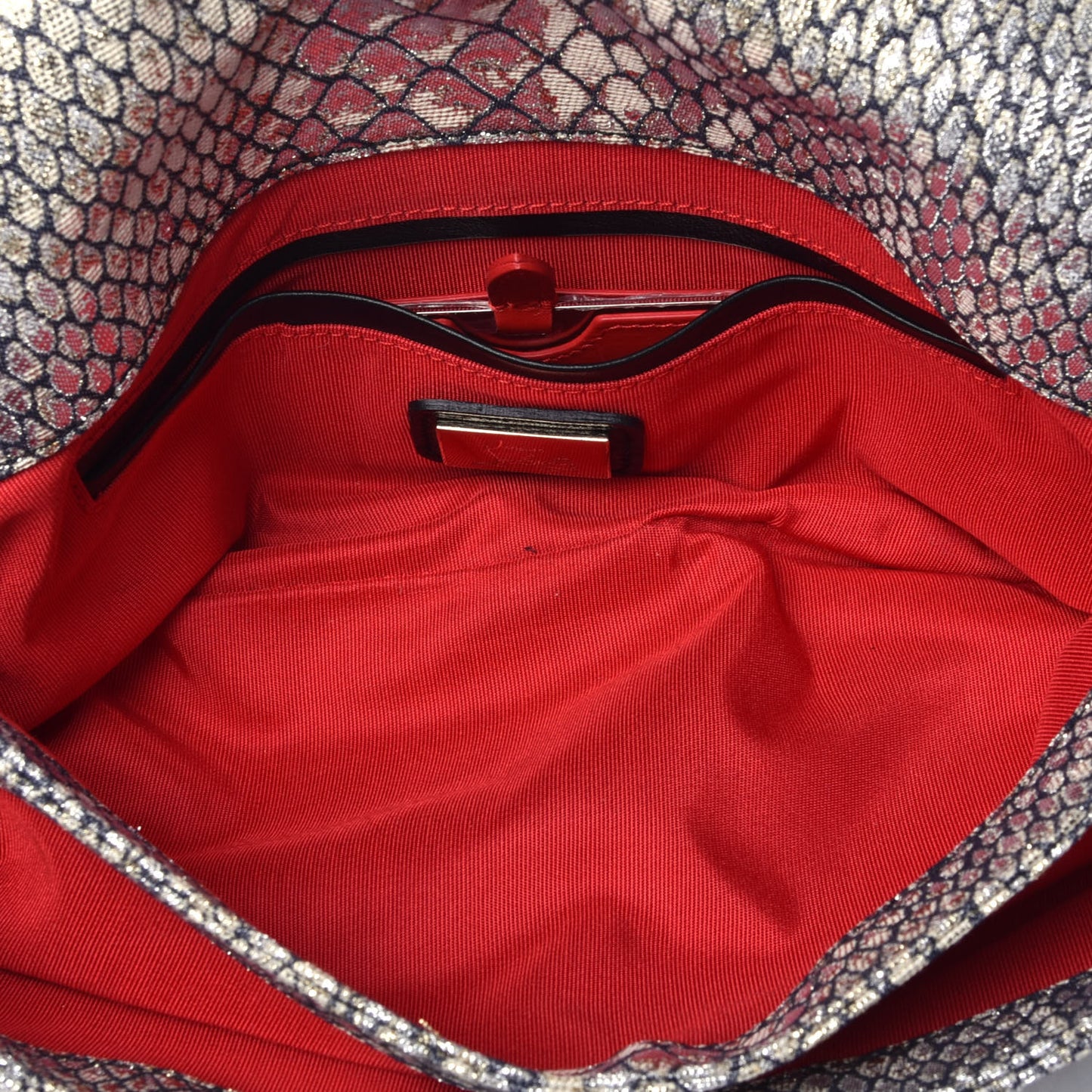 Glitter Fabric Snakeskin Embossed Clutch