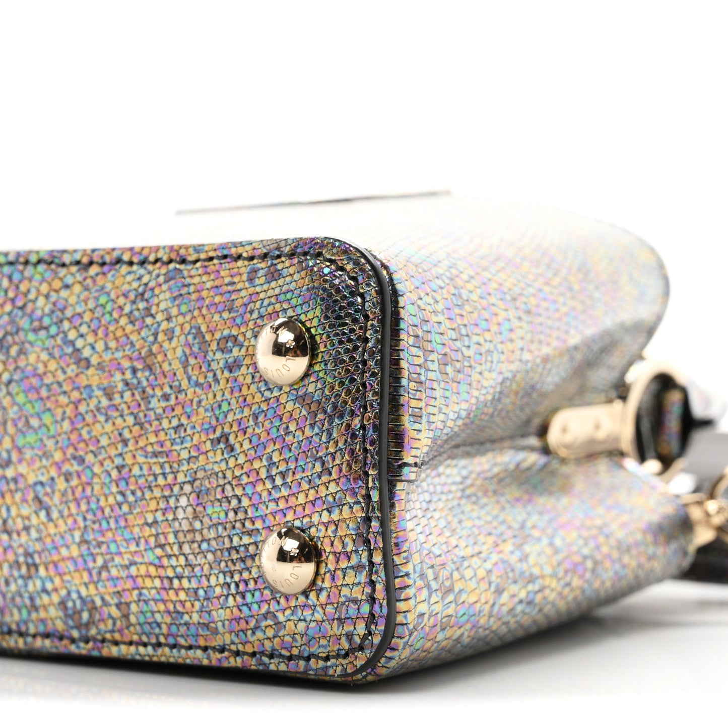 Lizard Capucines Mini Bleu Petrole