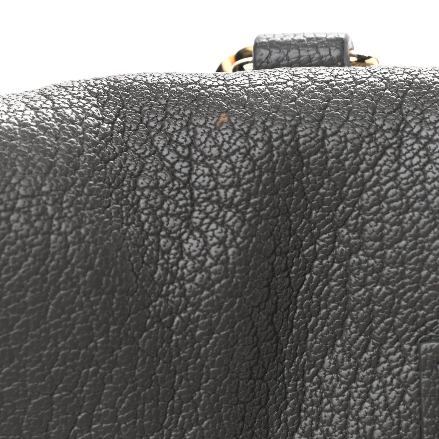 Chevre Gold Metallic Edge Hardware Envelope Clutch Gris Acier