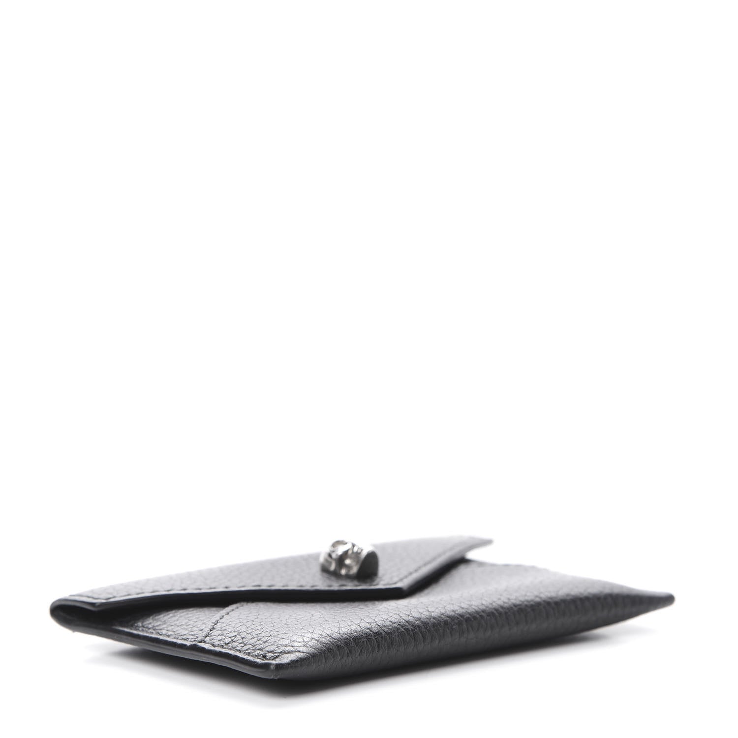 Alexander McQueen Calfskin Skull Envelope Card Holder Black 4 of 7