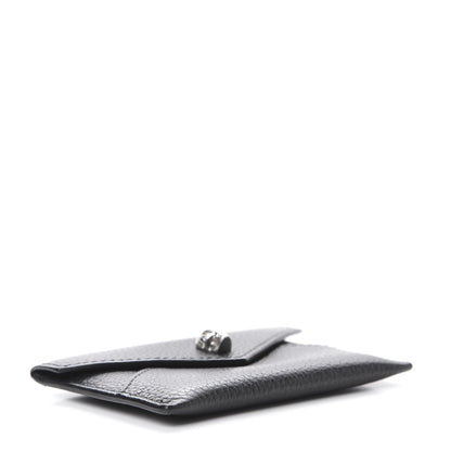 Alexander McQueen Calfskin Skull Envelope Card Holder Black 4 of 7