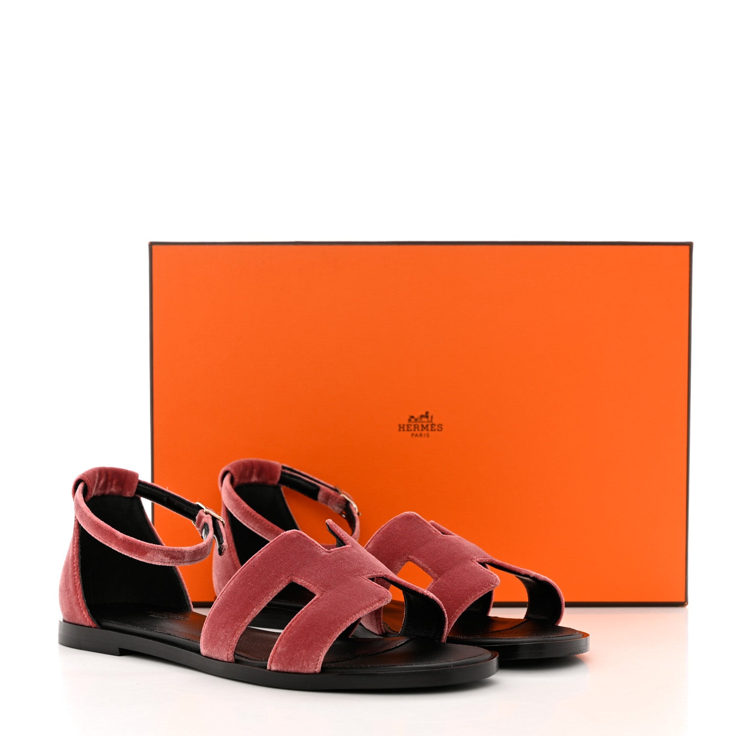 Hermes Velvet Santorini Sandals 37 Bois De Rose 10 of 10