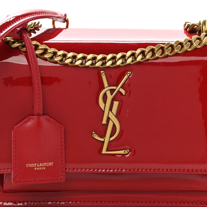Saint Laurent Patent Small Monogram Sunset Red 8 of 13