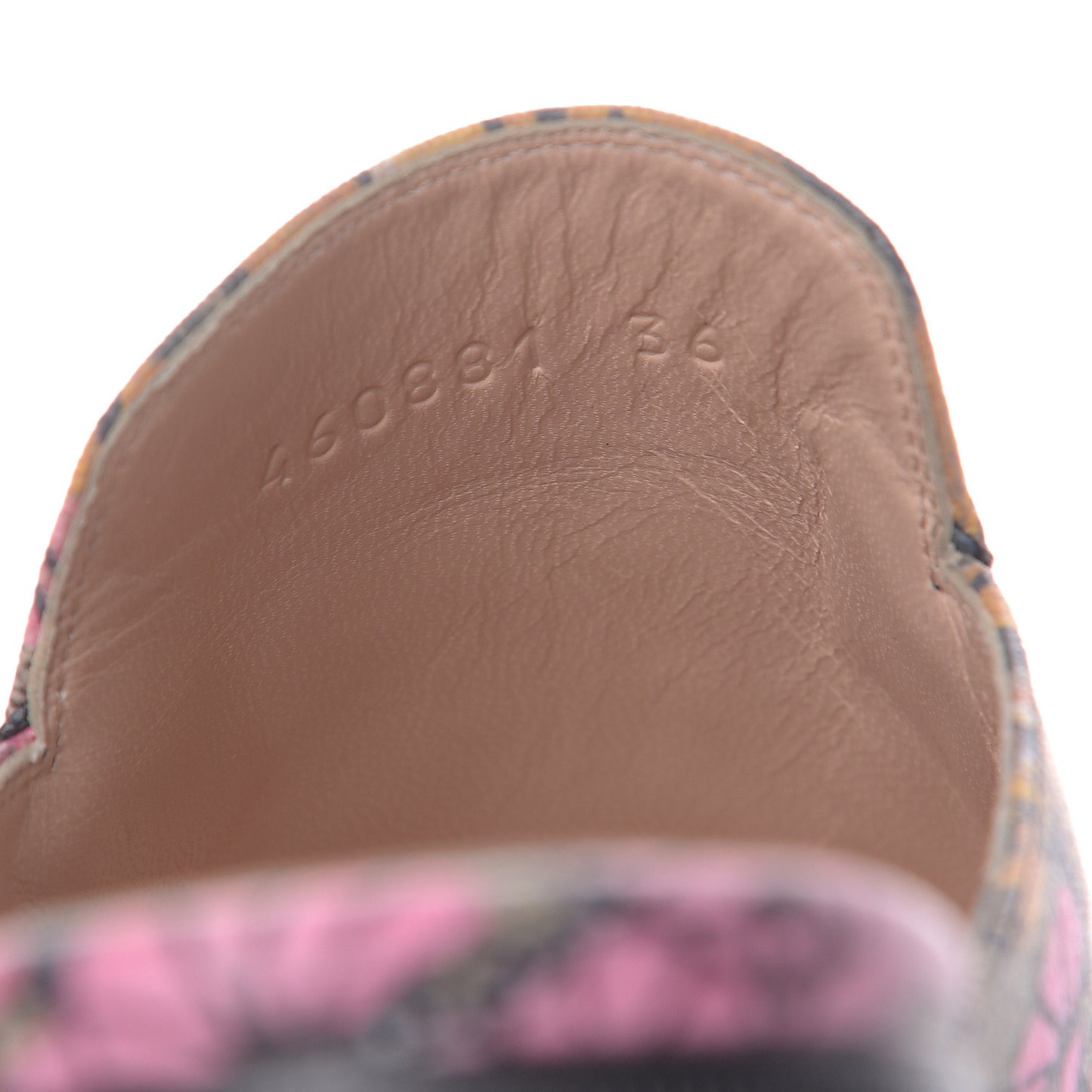 GG Supreme Monogram Bengal Womens Princetown Slippers 36 Beige Crop Pink