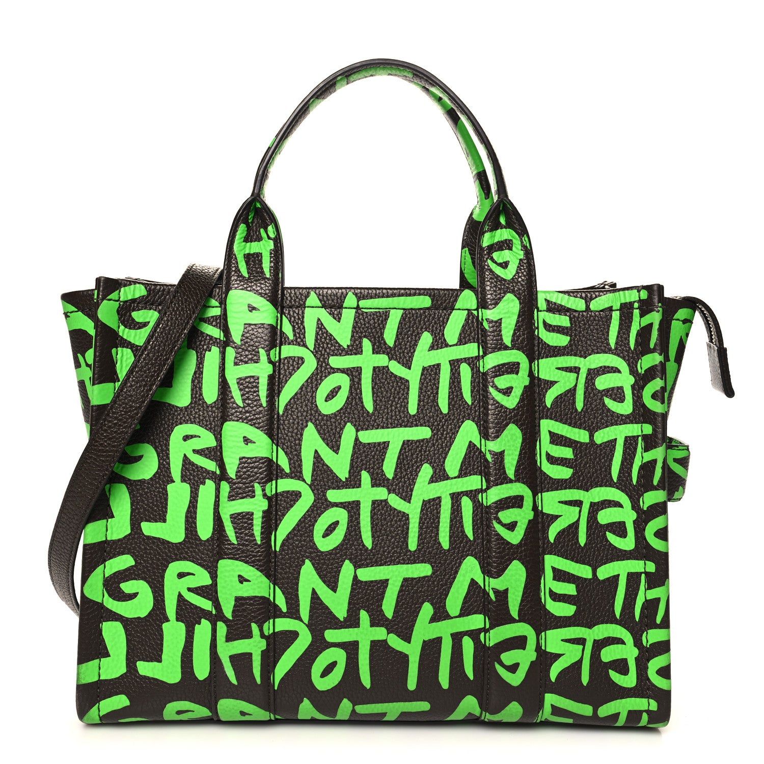 Marc Jacobs X STEPHEN SPROUSE Grained Calfskin Medium The Tote Bag Green 1 of 10