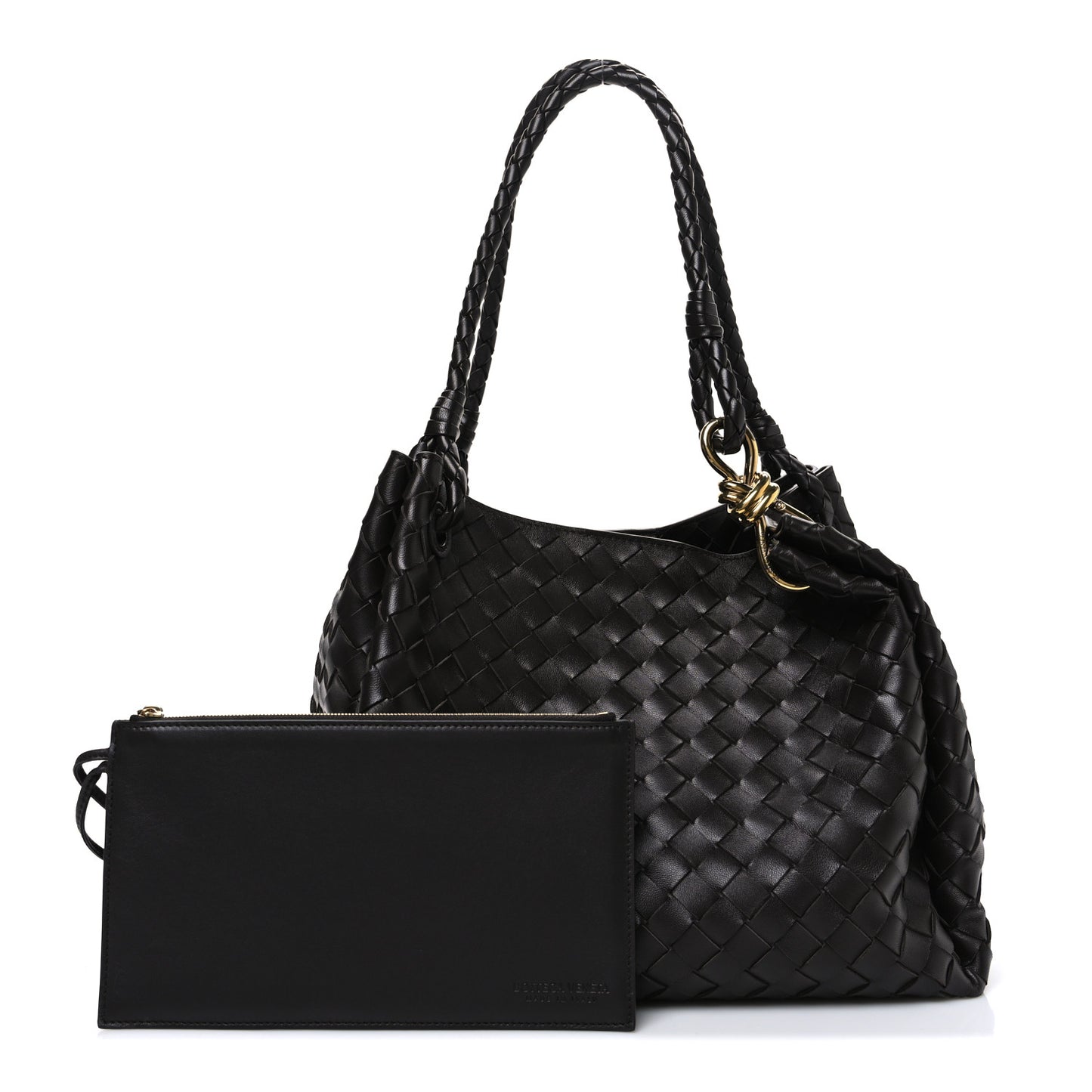 Nappa Intrecciato Large Andiamo Parachute Shoulder Bag Fondant