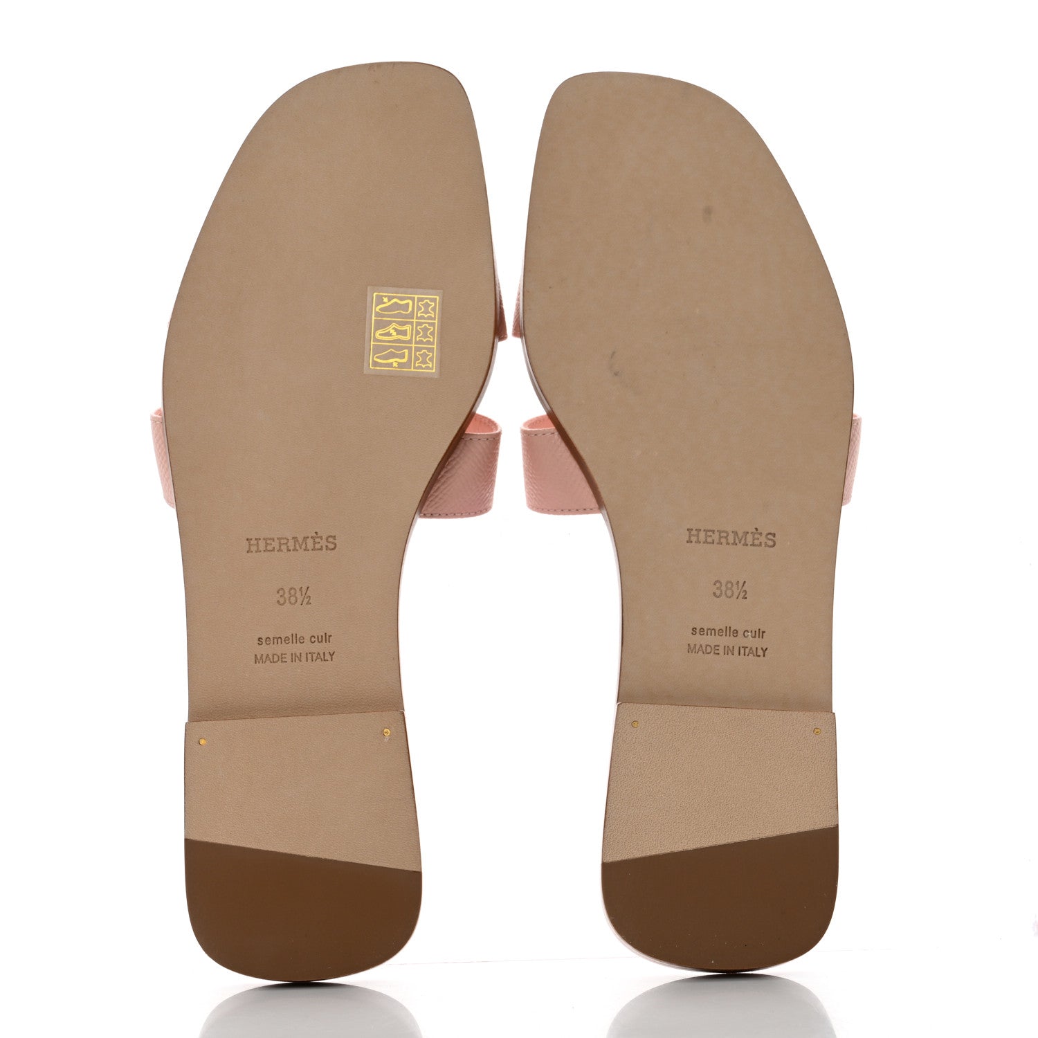 Hermes Epsom Oran Sandals 38.5 Rose Pale 5 of 8