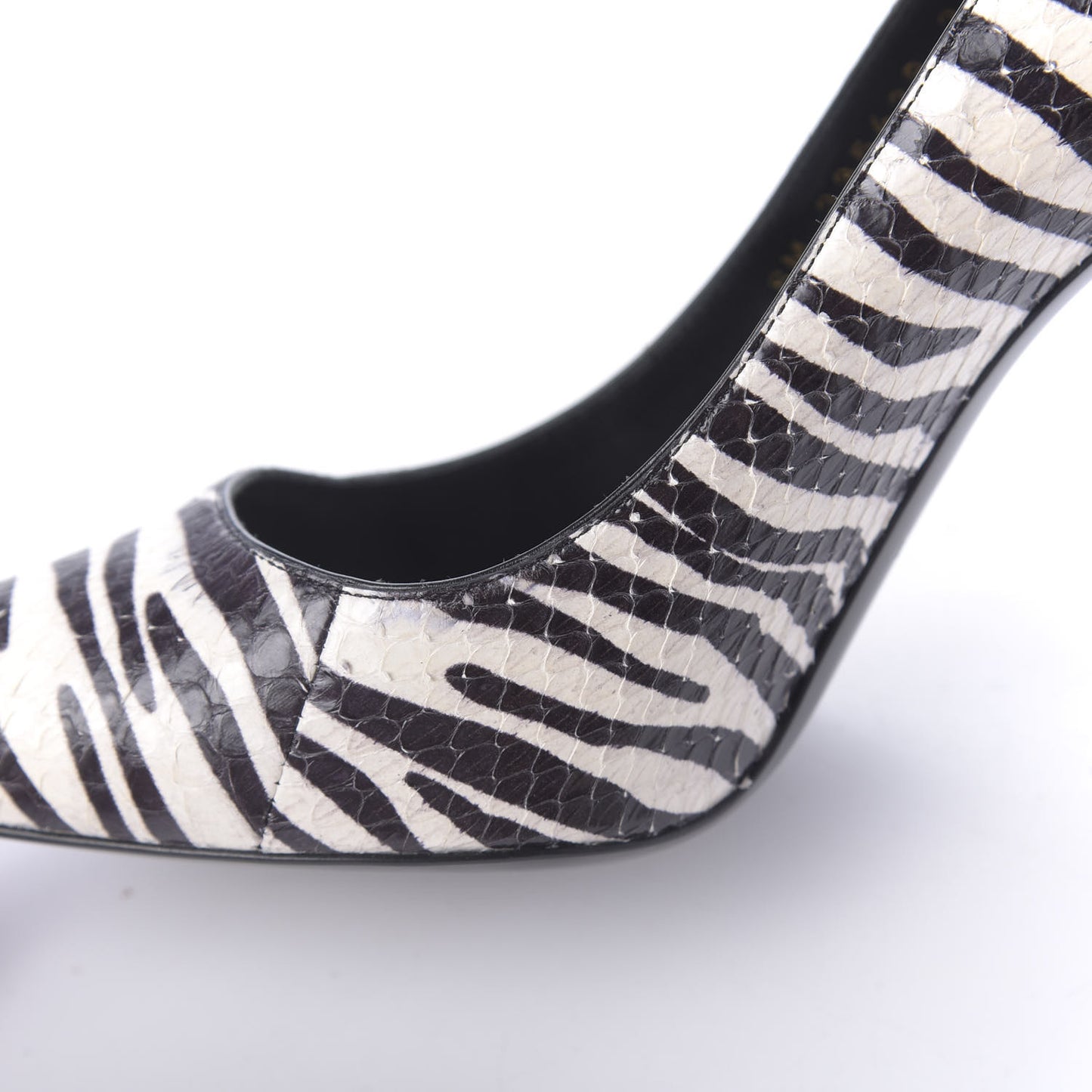 Snakeskin Zebra Print Paris Pumps 37.5 Black White