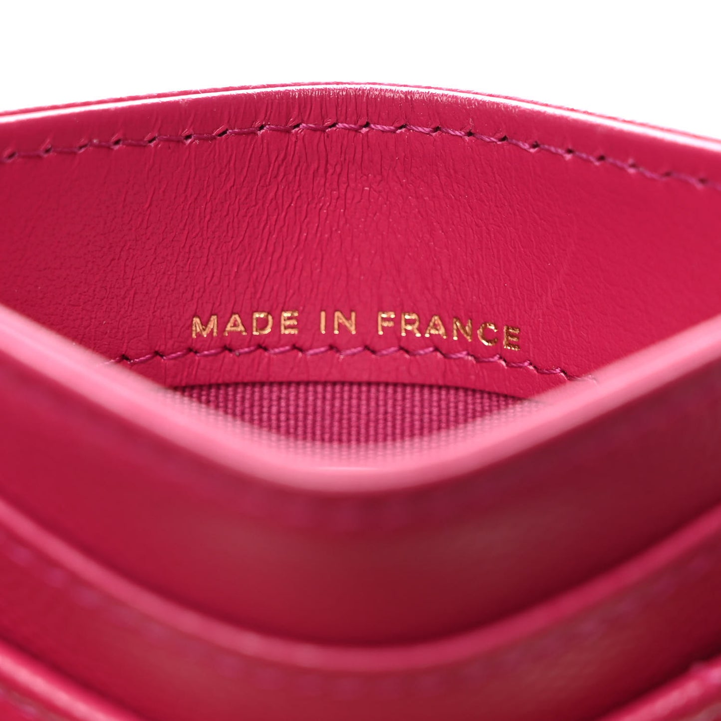 Caviar Quilted Card Holder Fuchsia