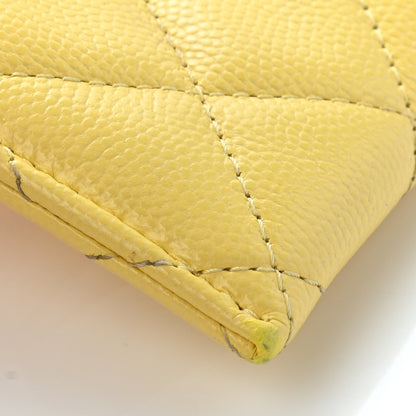 Chanel Caviar Quilted Card Holder Yellow 9 of 15